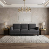 84" Dark Gray Corduroy Sofa - HomeRoots - Flyclothing LLC