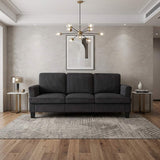 84" Dark Gray Corduroy Sofa - HomeRoots - Flyclothing LLC