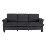 84" Dark Gray Corduroy Sofa - HomeRoots - Flyclothing LLC