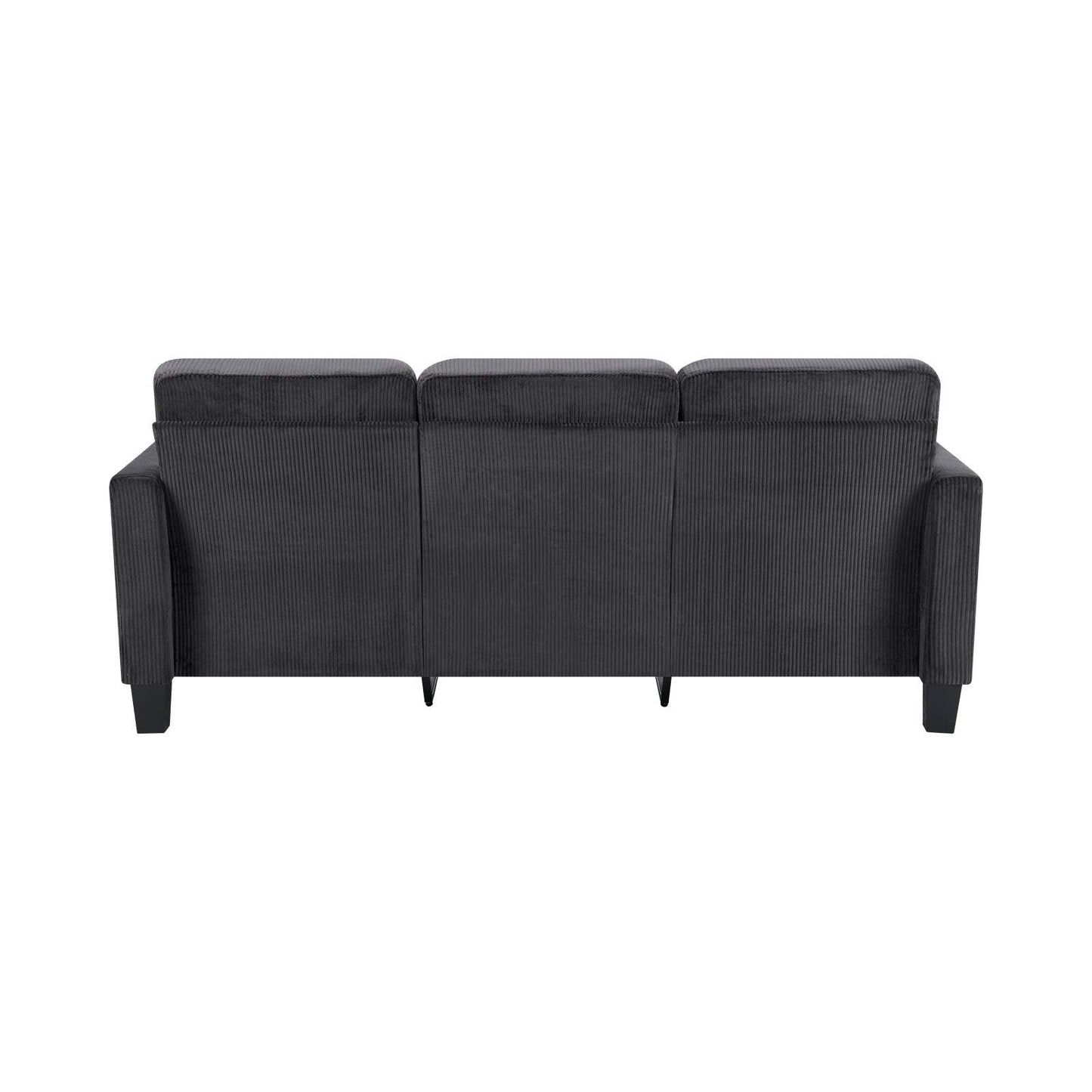 84" Dark Gray Corduroy Sofa - HomeRoots - Flyclothing LLC