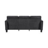 84" Dark Gray Corduroy Sofa - HomeRoots - Flyclothing LLC