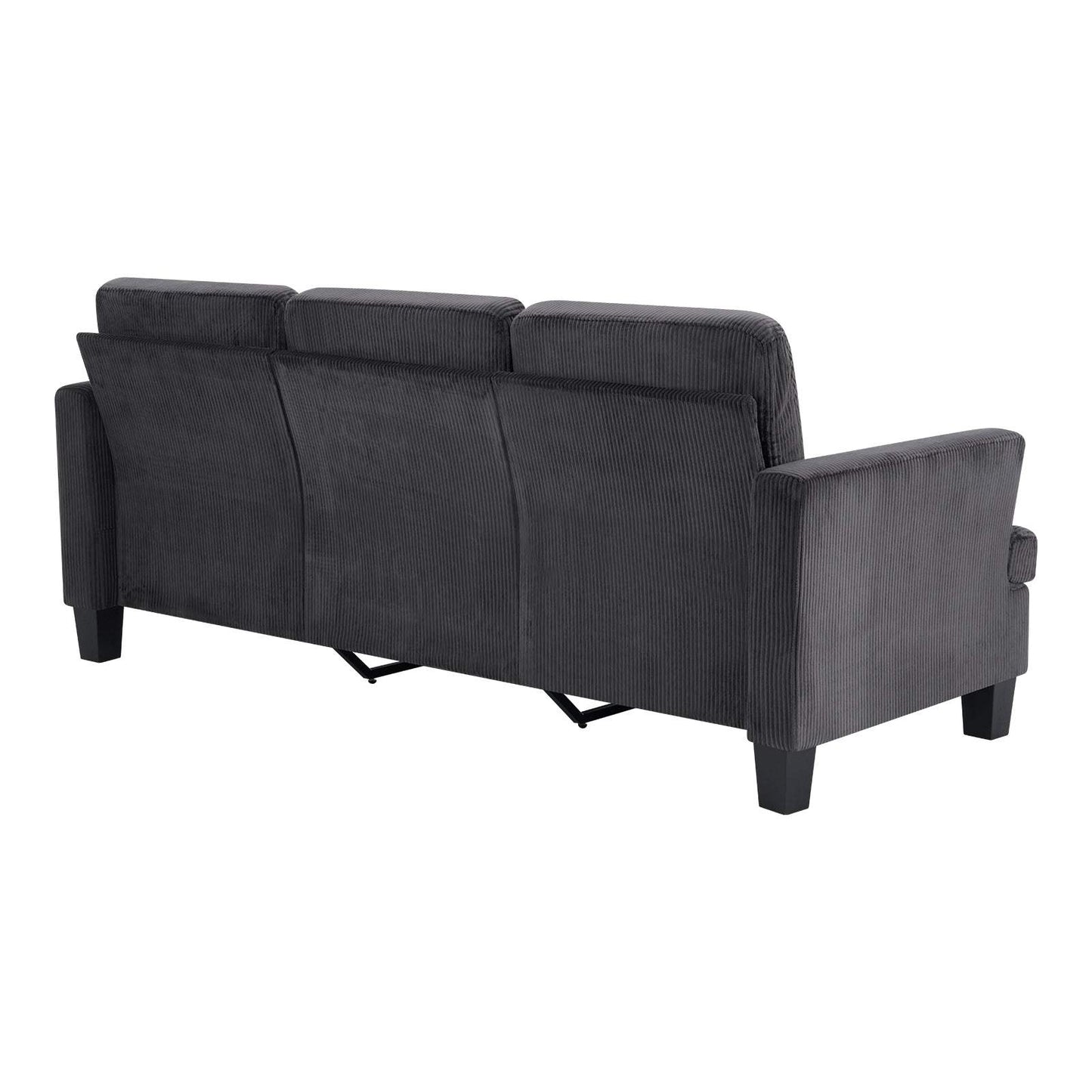 84" Dark Gray Corduroy Sofa - HomeRoots - Flyclothing LLC