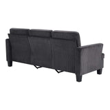 84" Dark Gray Corduroy Sofa - HomeRoots - Flyclothing LLC