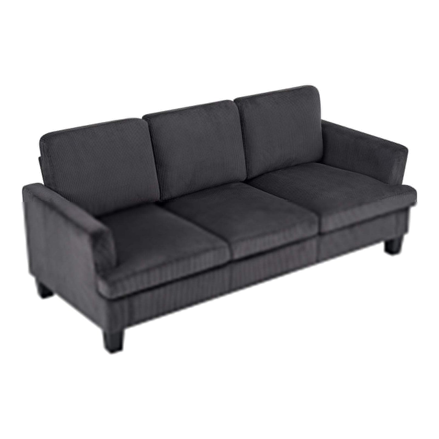 84" Dark Gray Corduroy Sofa - HomeRoots - Flyclothing LLC