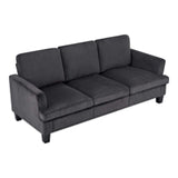 84" Dark Gray Corduroy Sofa - HomeRoots - Flyclothing LLC