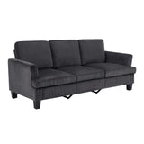 84" Dark Gray Corduroy Sofa - HomeRoots - Flyclothing LLC