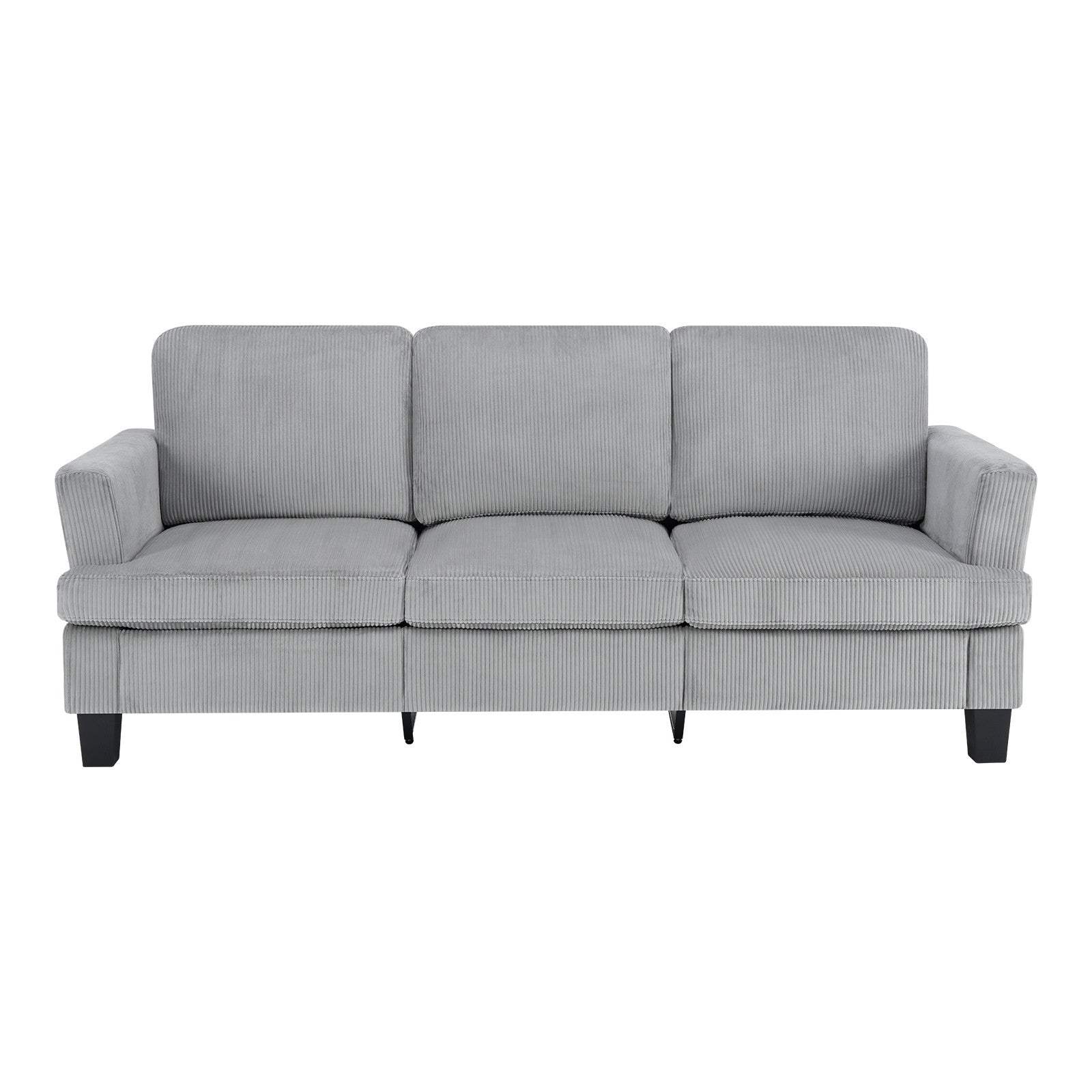 84" Gray Corduroy Sofa - HomeRoots - Flyclothing LLC
