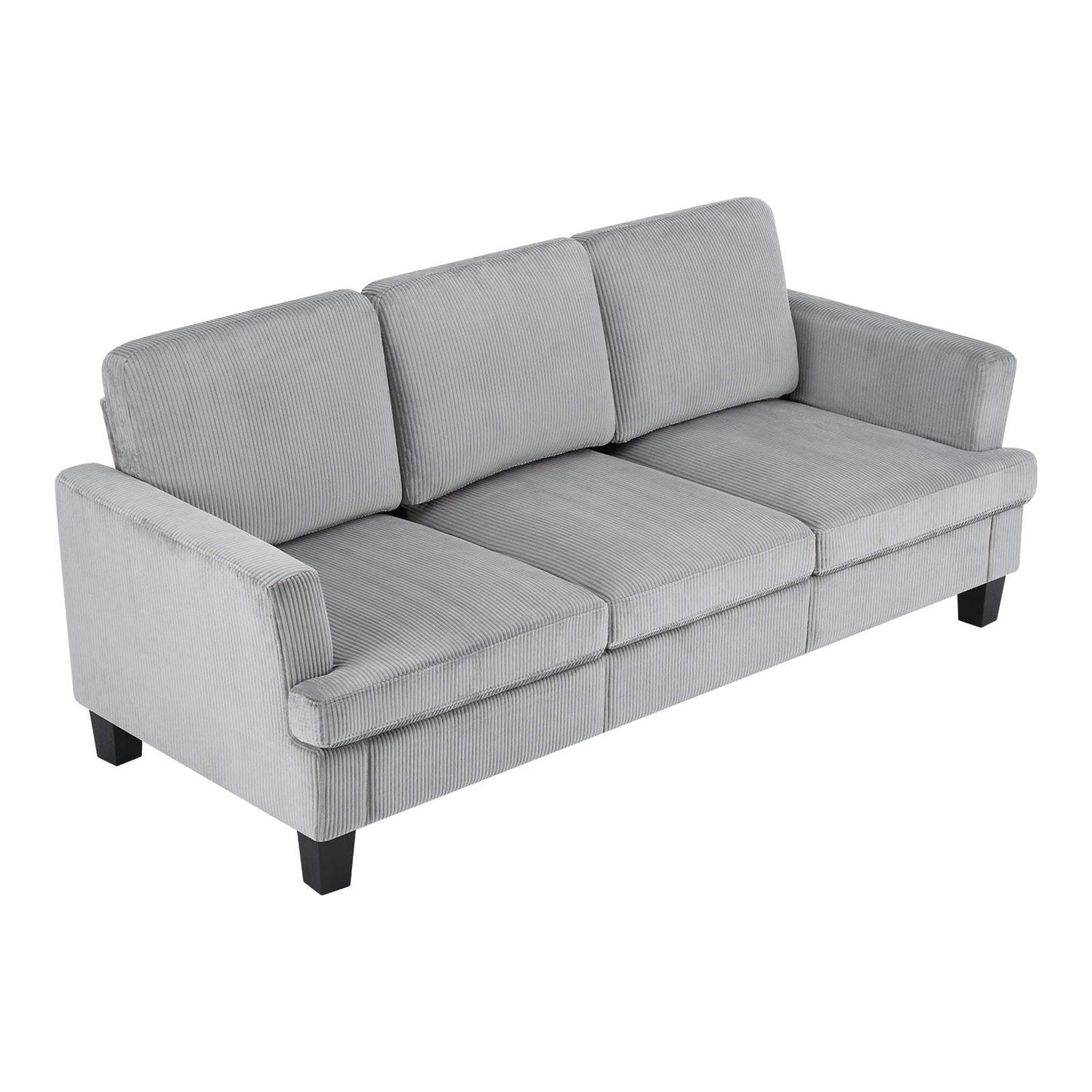 84" Gray Corduroy Sofa - HomeRoots - Flyclothing LLC