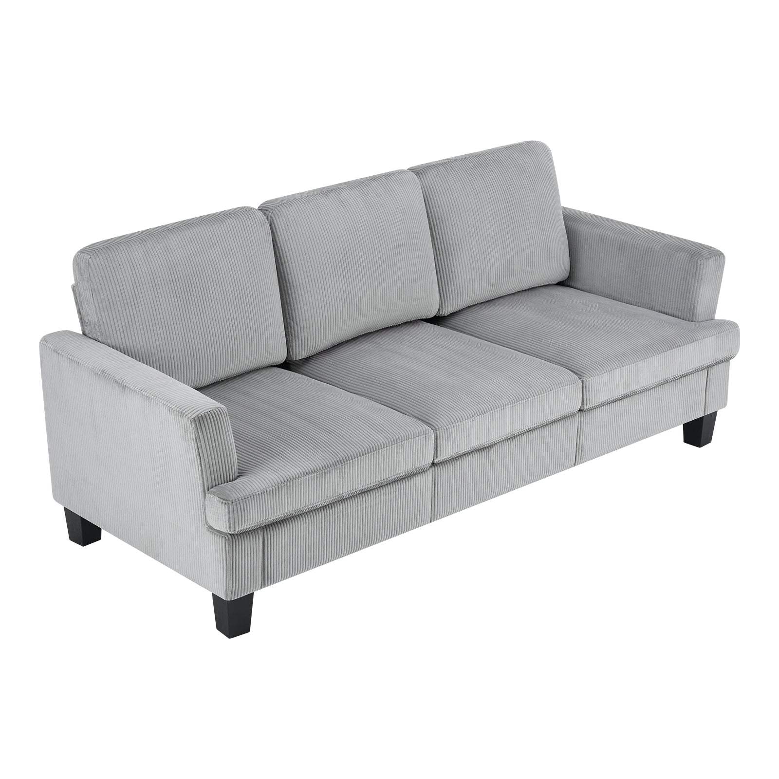 84" Gray Corduroy Sofa - HomeRoots - Flyclothing LLC