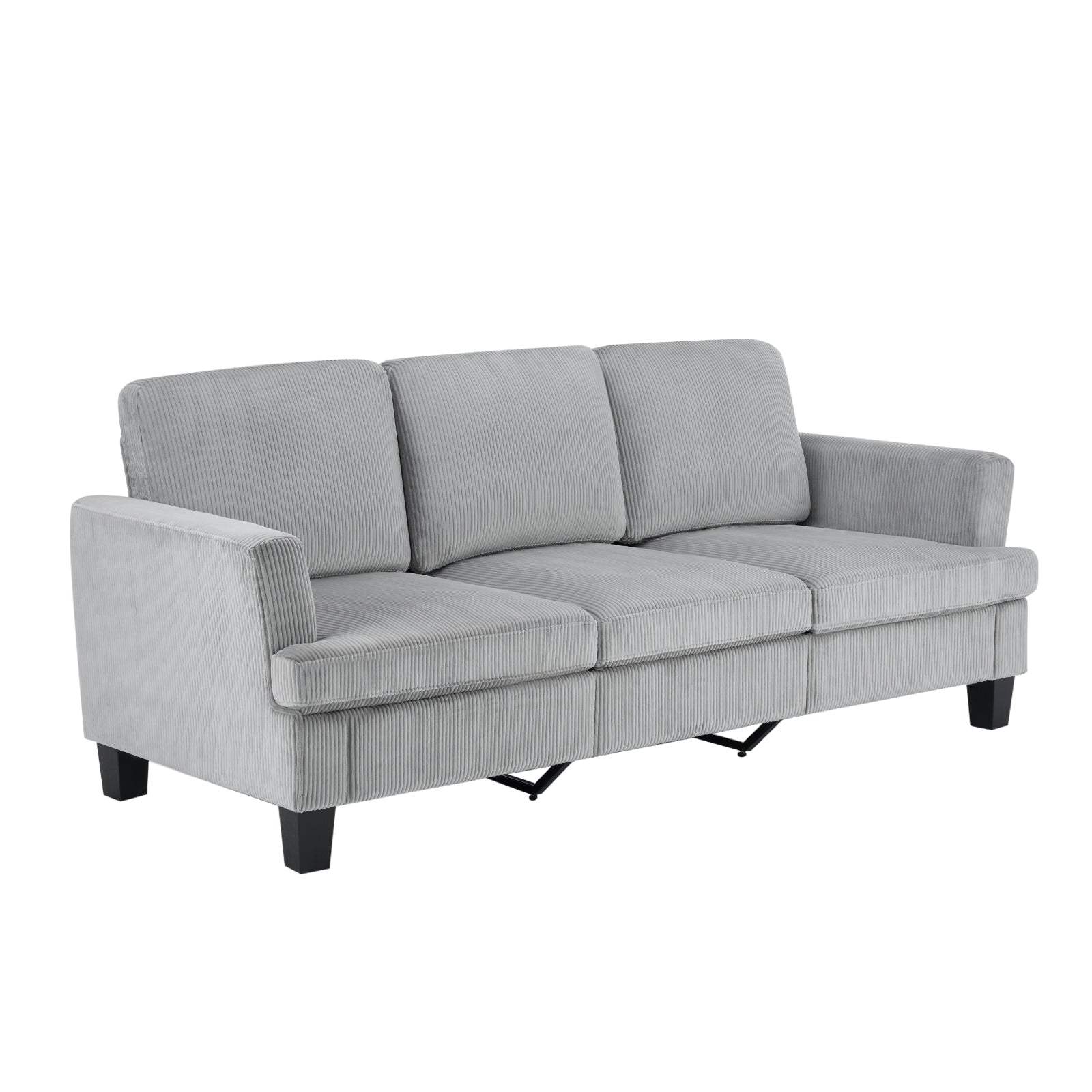 84" Gray Corduroy Sofa - HomeRoots - Flyclothing LLC