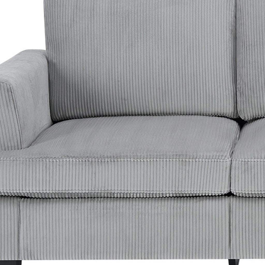 84" Gray Corduroy Sofa - HomeRoots - Flyclothing LLC