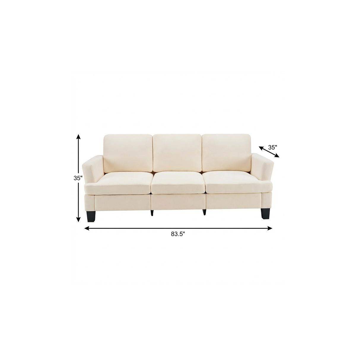 84" Beige Linen Sofa - HomeRoots - Flyclothing LLC