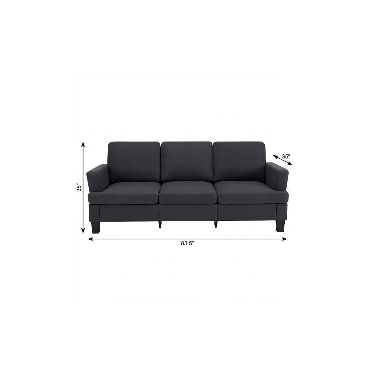 84" Dark Gray Linen Sofa - HomeRoots - Flyclothing LLC