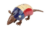 16" Red Off White And Blue Metal Armadillo Tabletop Sculpture - HomeRoots - Flyclothing LLC