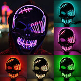 Halloween Scary One-Eyed Pirate Mask Cosplay Led Mask Adult Glowing Mask EL Wire Light Up For Halloween Festival Party Bar