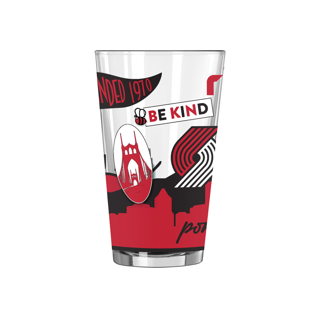 Portland Trail Blazers 16oz Native Pint Glass