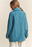 J.NNA Tweed Double-Breasted Long Sleeve Coat - Trendsi - Flyclothing LLC