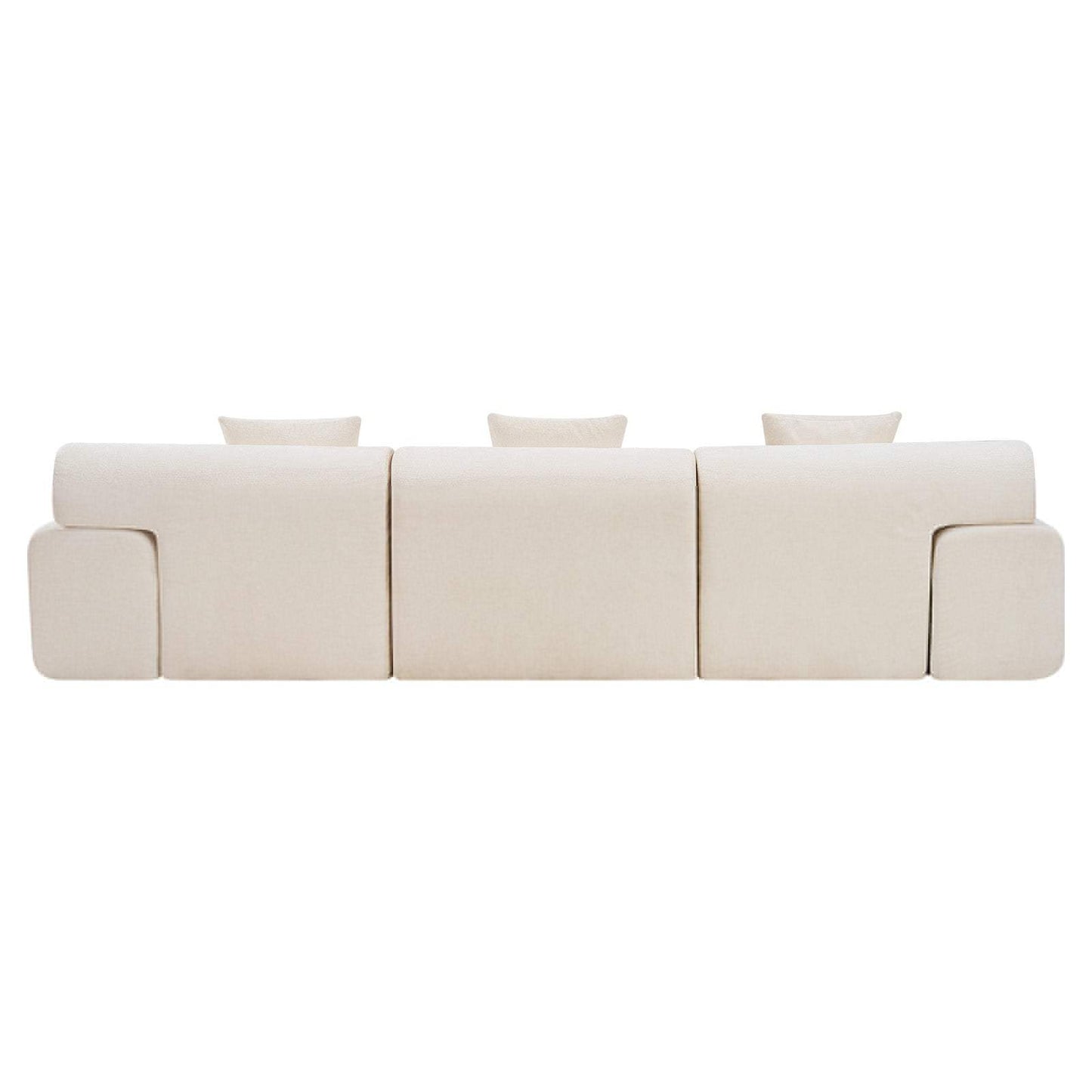 118" Beige Chenille Modular Sofa With Ottoman And Toss Pillows - HomeRoots - Flyclothing LLC
