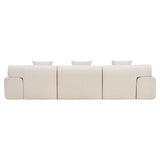 118" Beige Chenille Modular Sofa With Ottoman And Toss Pillows - HomeRoots - Flyclothing LLC