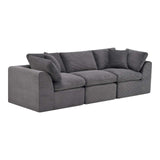 108" Dark Gray Corduroy Modular Sofa With Toss Pillows - HomeRoots - Flyclothing LLC