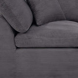 108" Dark Gray Corduroy Modular Sofa With Toss Pillows - HomeRoots - Flyclothing LLC