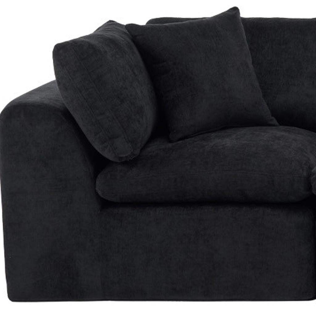 138" Black Chenille Modular Sofa With Toss Pillows - HomeRoots - Flyclothing LLC