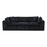 108" Black Chenille Modular Sofa With Toss Pillows - HomeRoots - Flyclothing LLC
