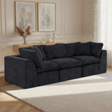 108" Black Chenille Modular Sofa With Toss Pillows - HomeRoots - Flyclothing LLC