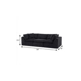 108" Black Chenille Modular Sofa With Toss Pillows - HomeRoots - Flyclothing LLC