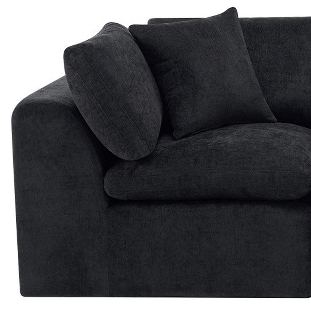 108" Black Chenille Modular Sofa With Toss Pillows - HomeRoots - Flyclothing LLC