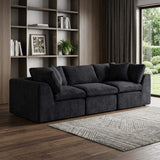 108" Black Chenille Modular Sofa With Toss Pillows - HomeRoots - Flyclothing LLC