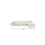 138" Beige Chenille Modular Sofa With Ottoman And Toss Pillows - HomeRoots - Flyclothing LLC