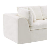 138" Beige Chenille Modular Sofa With Ottoman And Toss Pillows - HomeRoots - Flyclothing LLC