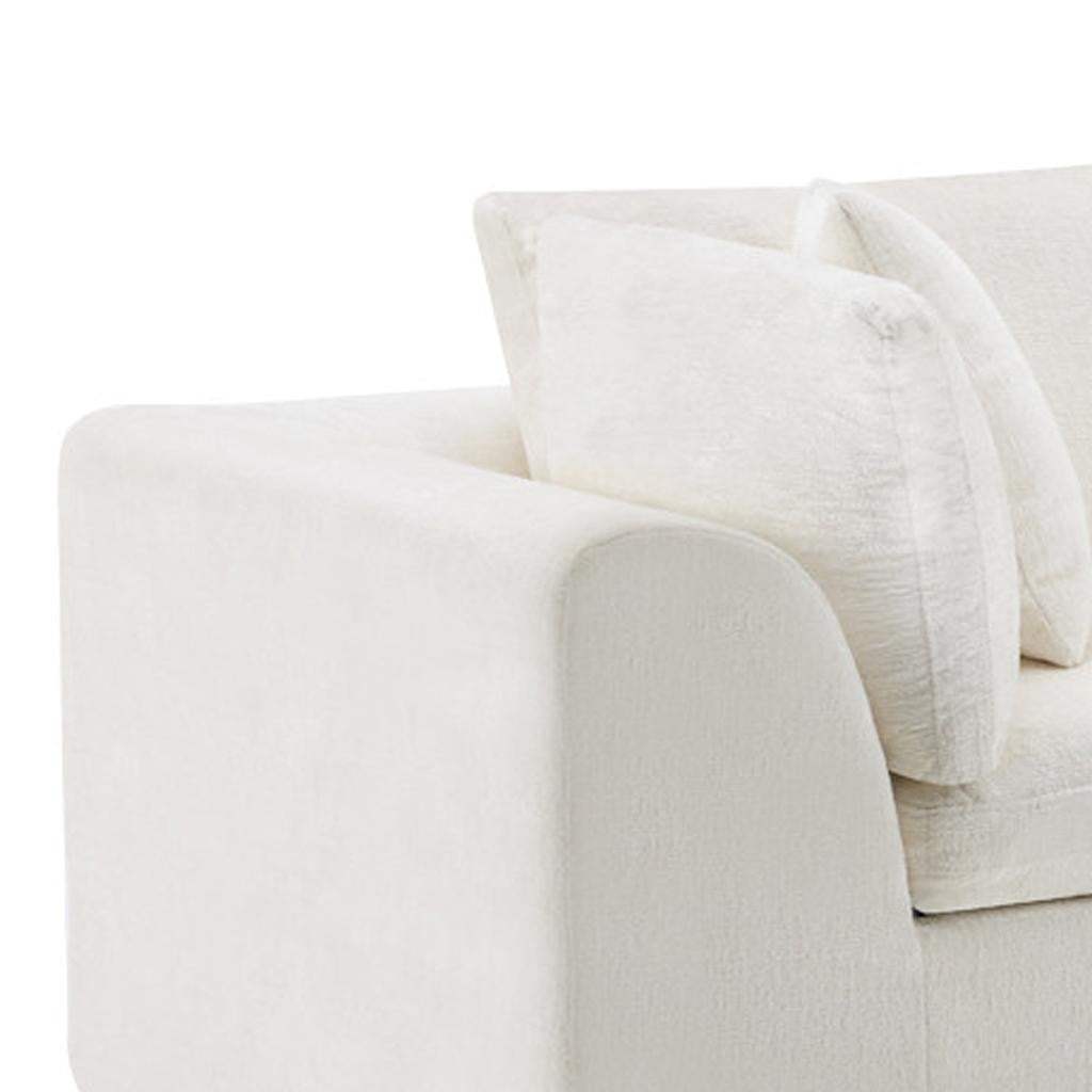138" Beige Chenille Modular Sofa With Toss Pillows - HomeRoots - Flyclothing LLC
