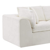 138" Beige Chenille Modular Sofa With Toss Pillows - HomeRoots - Flyclothing LLC