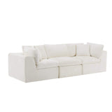 108" Beige Chenille Modular Sofa With Toss Pillows - HomeRoots - Flyclothing LLC