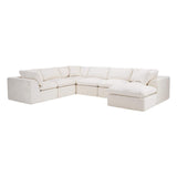 138" Beige Chenille Modular Sofa With Ottoman And Toss Pillows - HomeRoots - Flyclothing LLC
