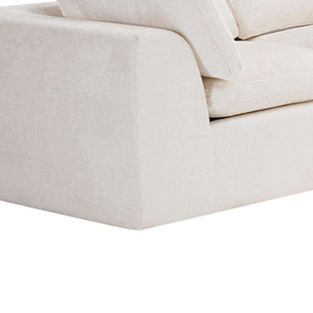 138" Beige Chenille Modular Sofa With Ottoman And Toss Pillows - HomeRoots - Flyclothing LLC