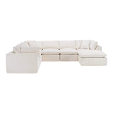 138" Beige Chenille Modular Sofa With Ottoman And Toss Pillows - HomeRoots - Flyclothing LLC
