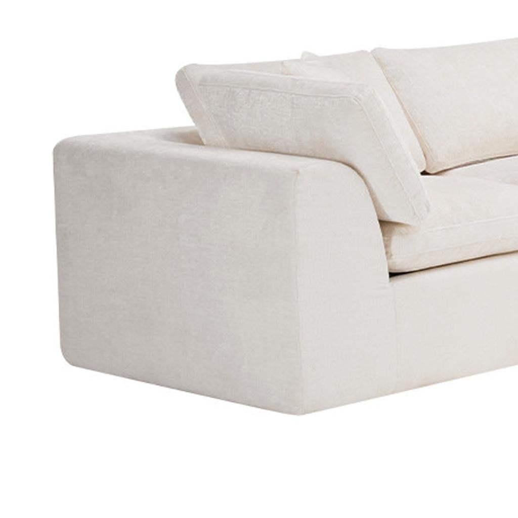 138" Beige Chenille Modular Sofa With Ottoman And Toss Pillows - HomeRoots - Flyclothing LLC