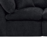 108" Black Chenille Modular Sofa With Ottoman And Toss Pillows - HomeRoots - Flyclothing LLC
