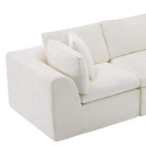 108" Beige Chenille Modular Sofa With Ottoman And Toss Pillows - HomeRoots - Flyclothing LLC