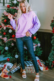 Sequin Round Neck Long Sleeve Sweatshirt - Trendsi - Flyclothing LLC