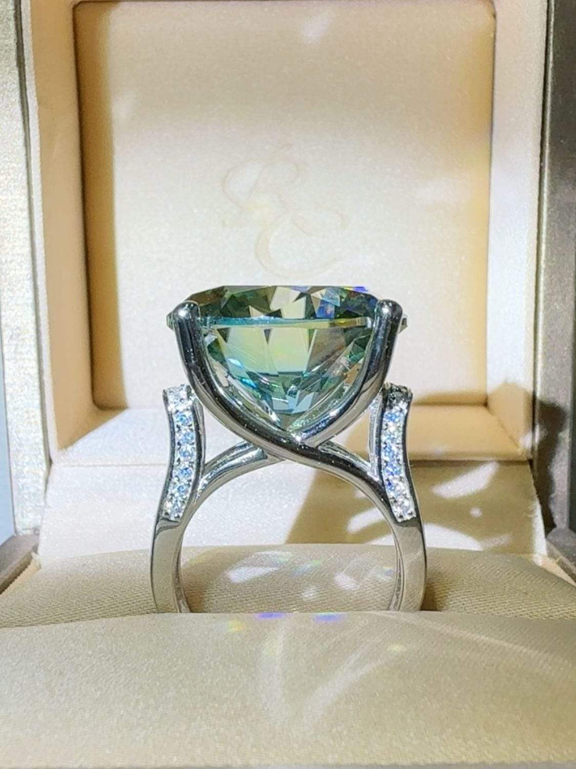 20 Carat Moissanite 925 Sterling Silver Ring - Trendsi - Flyclothing LLC