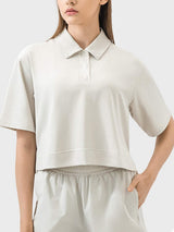 Half Button Short Sleeve Active T-Shirt - Trendsi - Flyclothing LLC