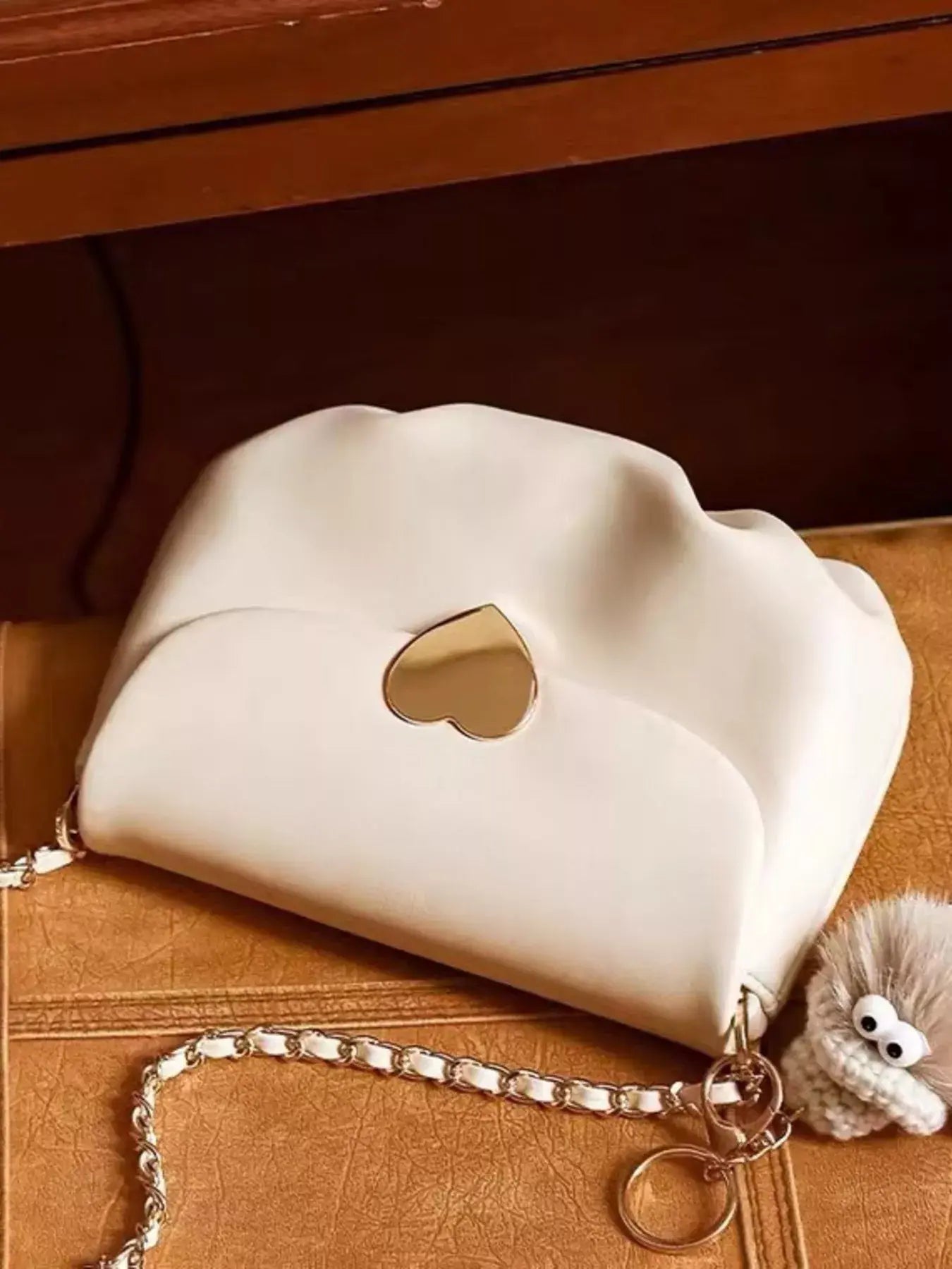 Heart Buckle Chain Crossbody Bag - Trendsi - Flyclothing LLC