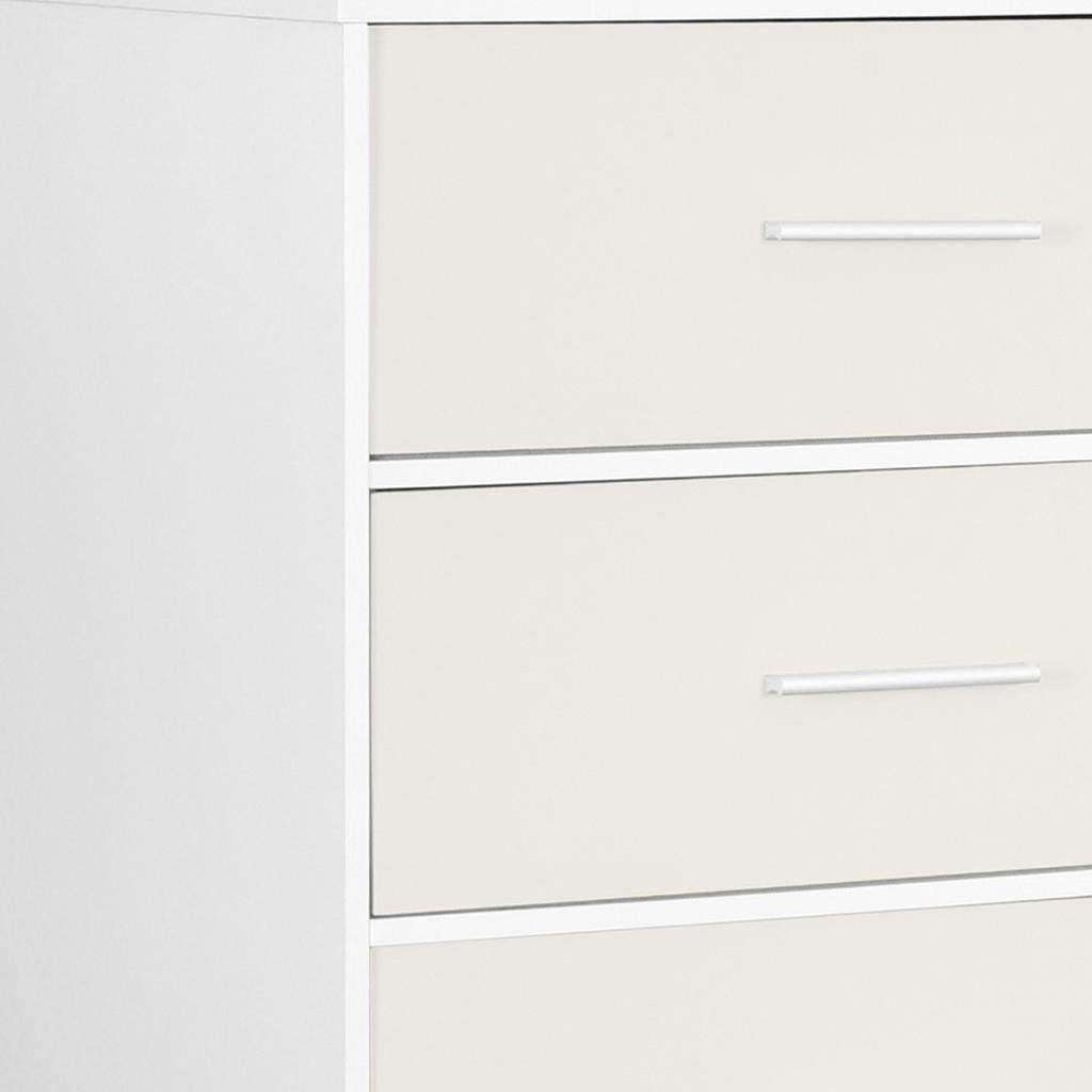 23" White Fabric Wood and Steel Five Drawer Lingerie Chest - HomeRoots - Flyclothing LLC