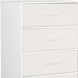 23" White Fabric Wood and Steel Five Drawer Lingerie Chest - HomeRoots - Flyclothing LLC
