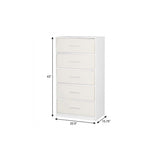 23" White Fabric Wood and Steel Five Drawer Lingerie Chest - HomeRoots - Flyclothing LLC