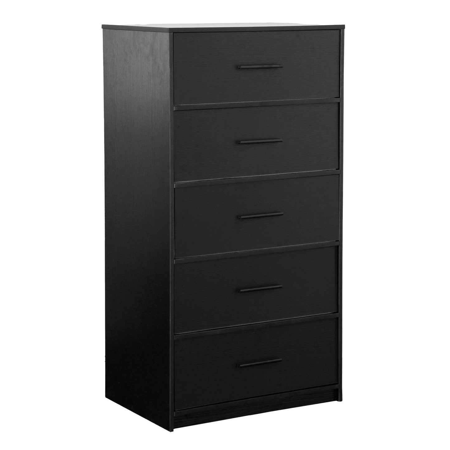 23" Black Fabric Wood and Steel Five Drawer Lingerie Chest - HomeRoots - Flyclothing LLC